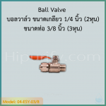 บอลวาล์ว ขนาด เกลียว 1/4" x ท่อ 3/8" (สีแดง)