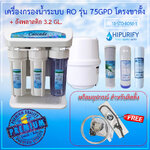 เครื่องกรองน้ำ RO 75GPD รุ่น Cascade โครงฝาครอบ + ถังสำรองน้ำ 3.2 GL (อุปกรณ์ติดตั้งครบชุด)