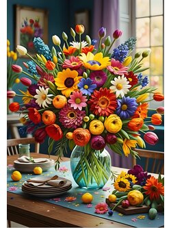 Bluebird Puzzle - Colorful Bouquet 1000 pcs.