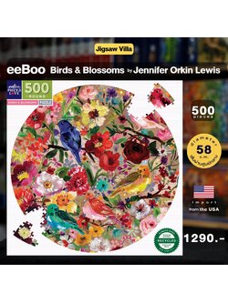 eeBoo - Bird & Blossoms (Round Puzzle) 500 pcs.