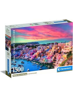 Clementoni - Picturesque Procida Island (Compact Box + Poster Included) 1500 pcs.