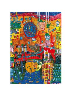 Bluebird Puzzle - The 30 Days Fax Painting, 1996 by Hundertwasser 1000 pcs.