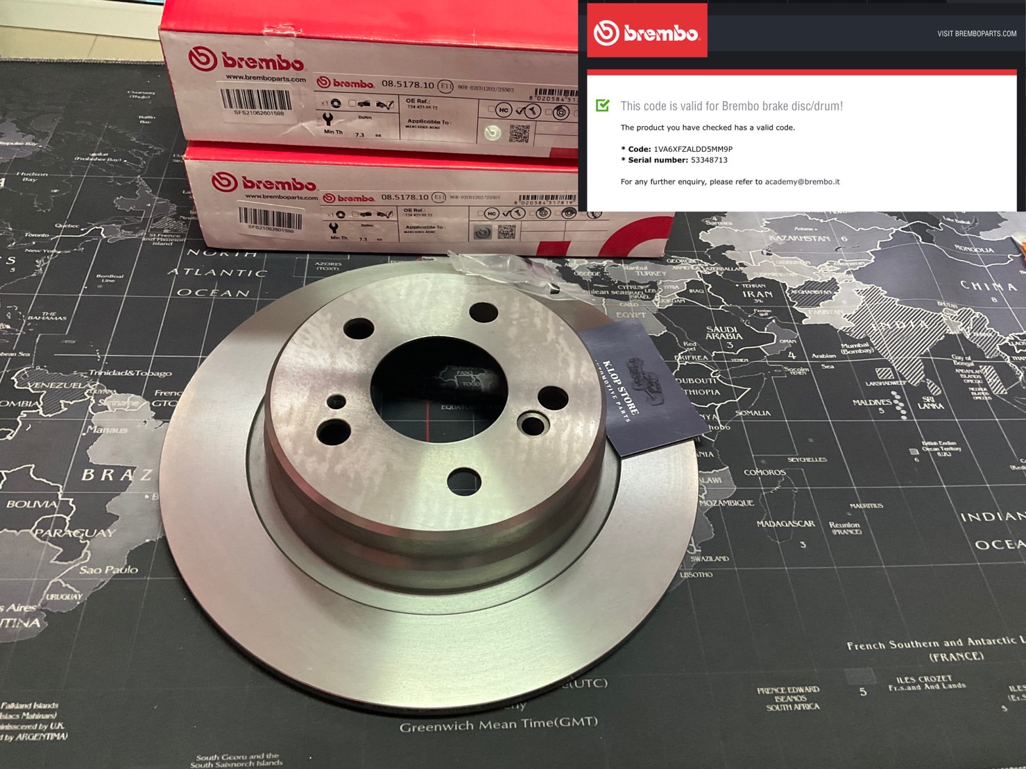 08 5178 10 จานเบรค ล้อ R (ยี่ห้อ BREMBO) รุ่น Std Benz W124 E C124 300E E320 ปี