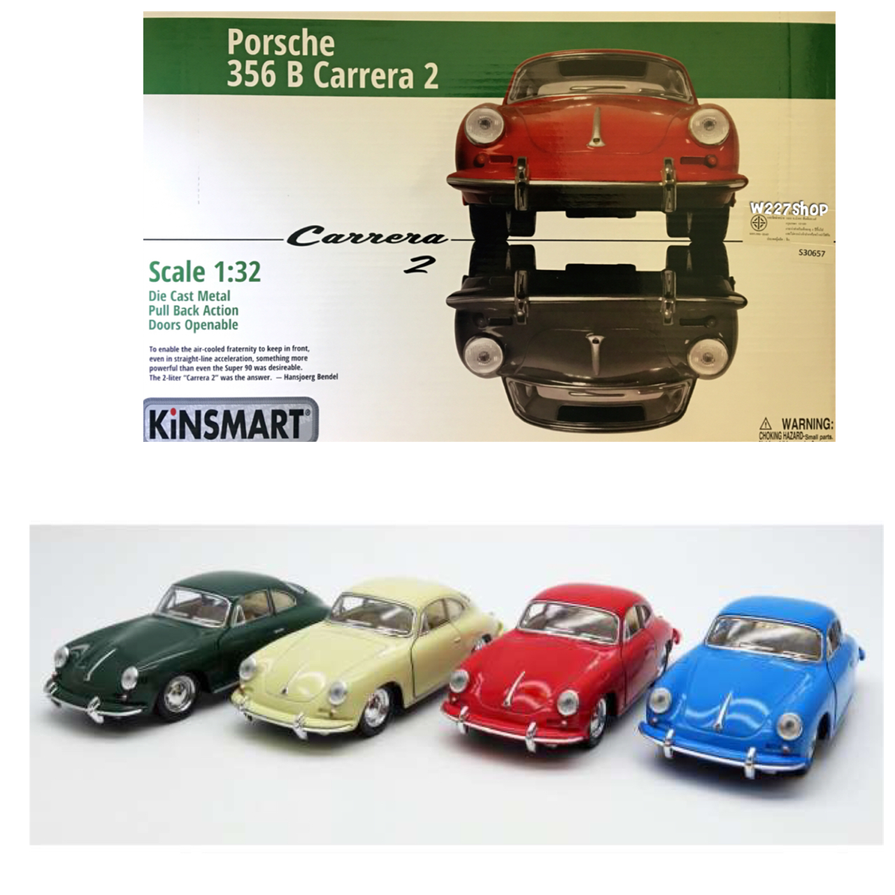 Porsche 356 B Carrera 2 โมเดลรถเหล็ก (ปลีก-ส่ง)