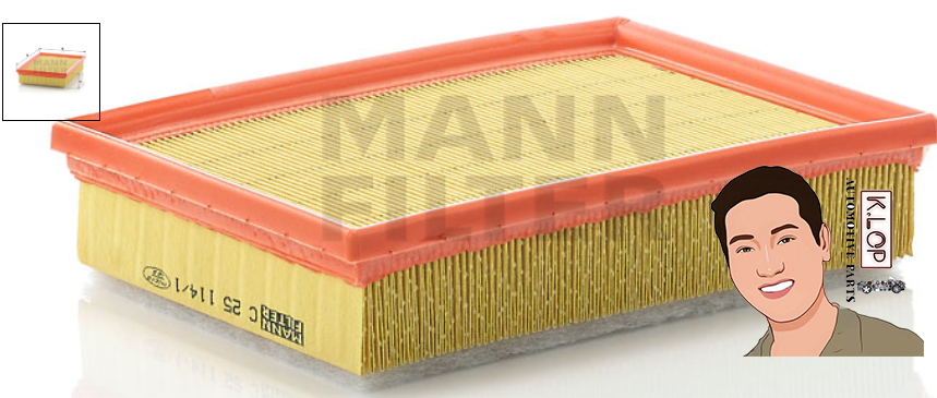 ไส้กรองอากาศ BMW E39 (M52, M54) 520I, 523I, 528I, 530I (มีเยื่อ บางขาวด้านบน จะช่วยประหยัดน้ำมันด้วย) : MANN-FILTER***งานพรีเมี่ยมแท้นำเข้ายุโรป (C25114/1)