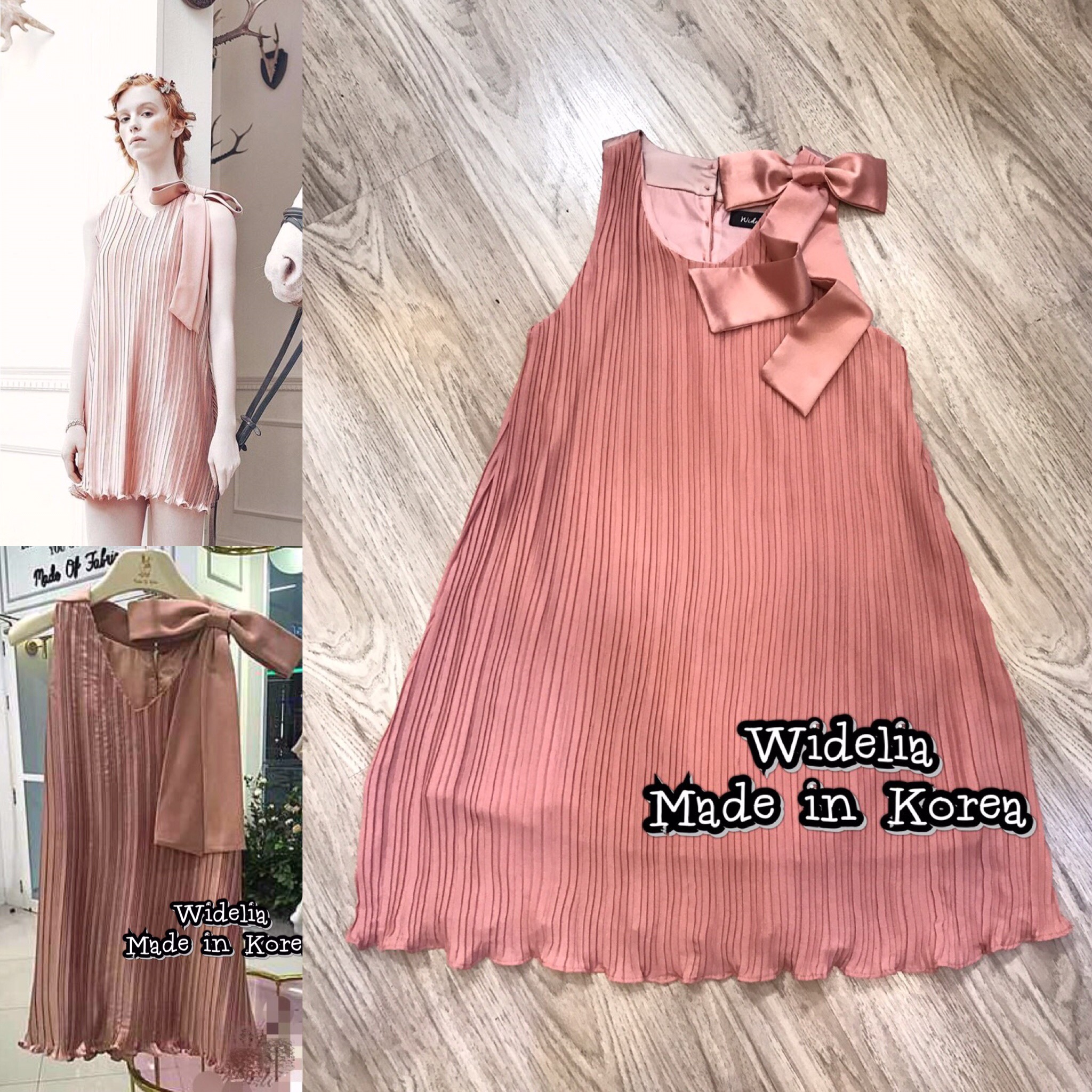 *พร้อมส่ง*M.O.F Dress :: เดรสแขนกุดคอวีผูกโลช่วงไหล่สวยเป๊ะ