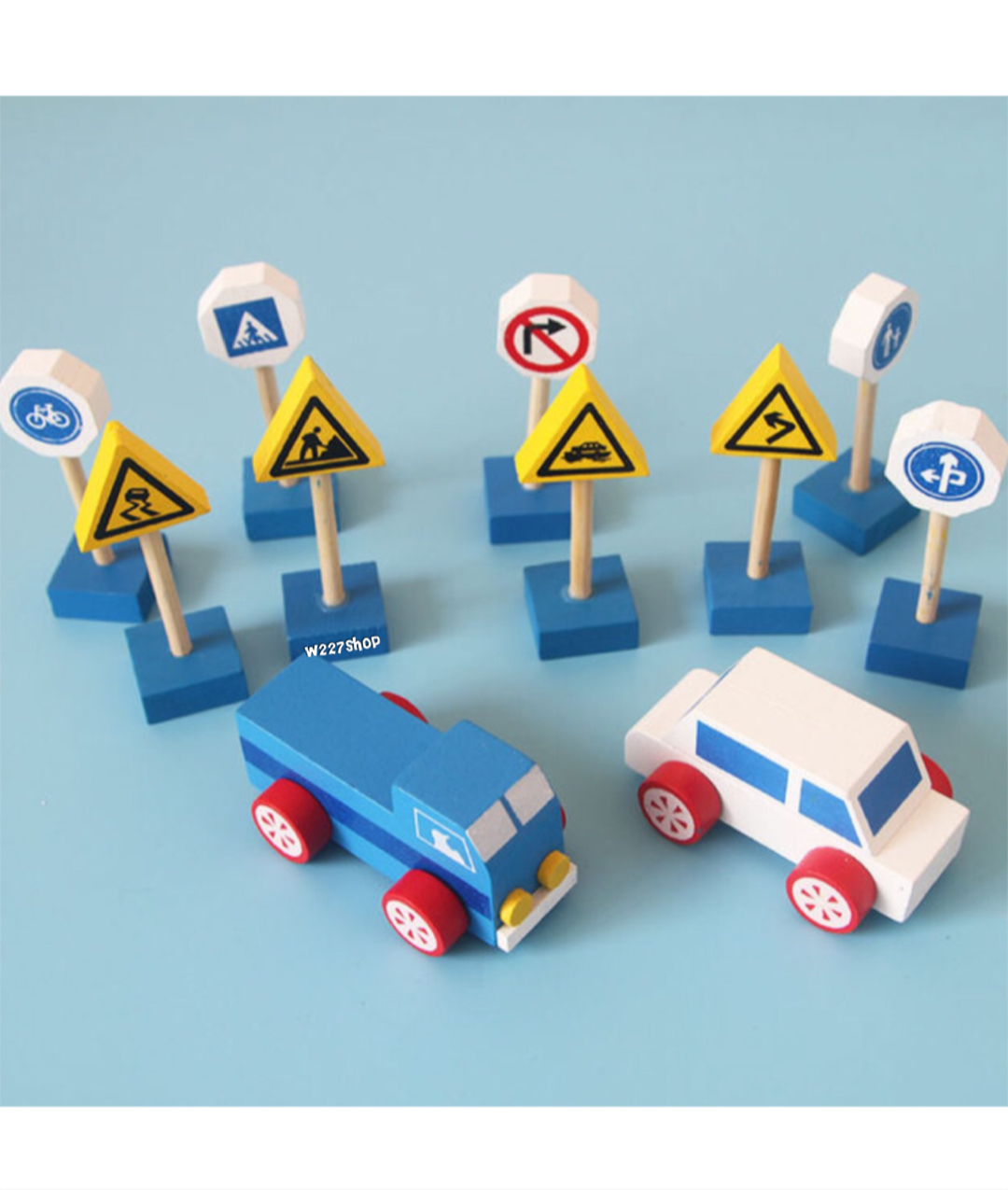 ป้ายจราจรไม้ / เครื่องหมายจราจร ของเล่นไม้