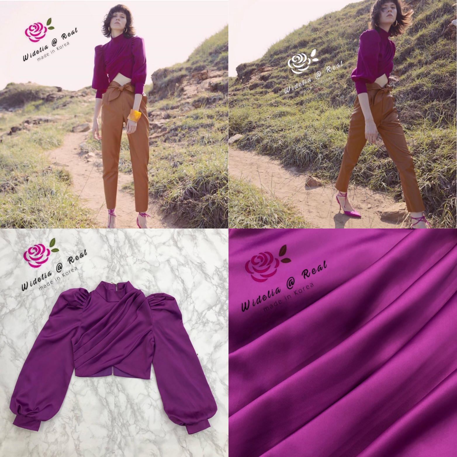 Velade Top เสื้อแขน5ส่วนตัวสวย ดีเทลสุดหรู ทรงคอปีน แขนพอง
