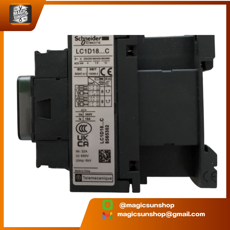925582 Schneider three-pole AC contactor LC1D18CC7C