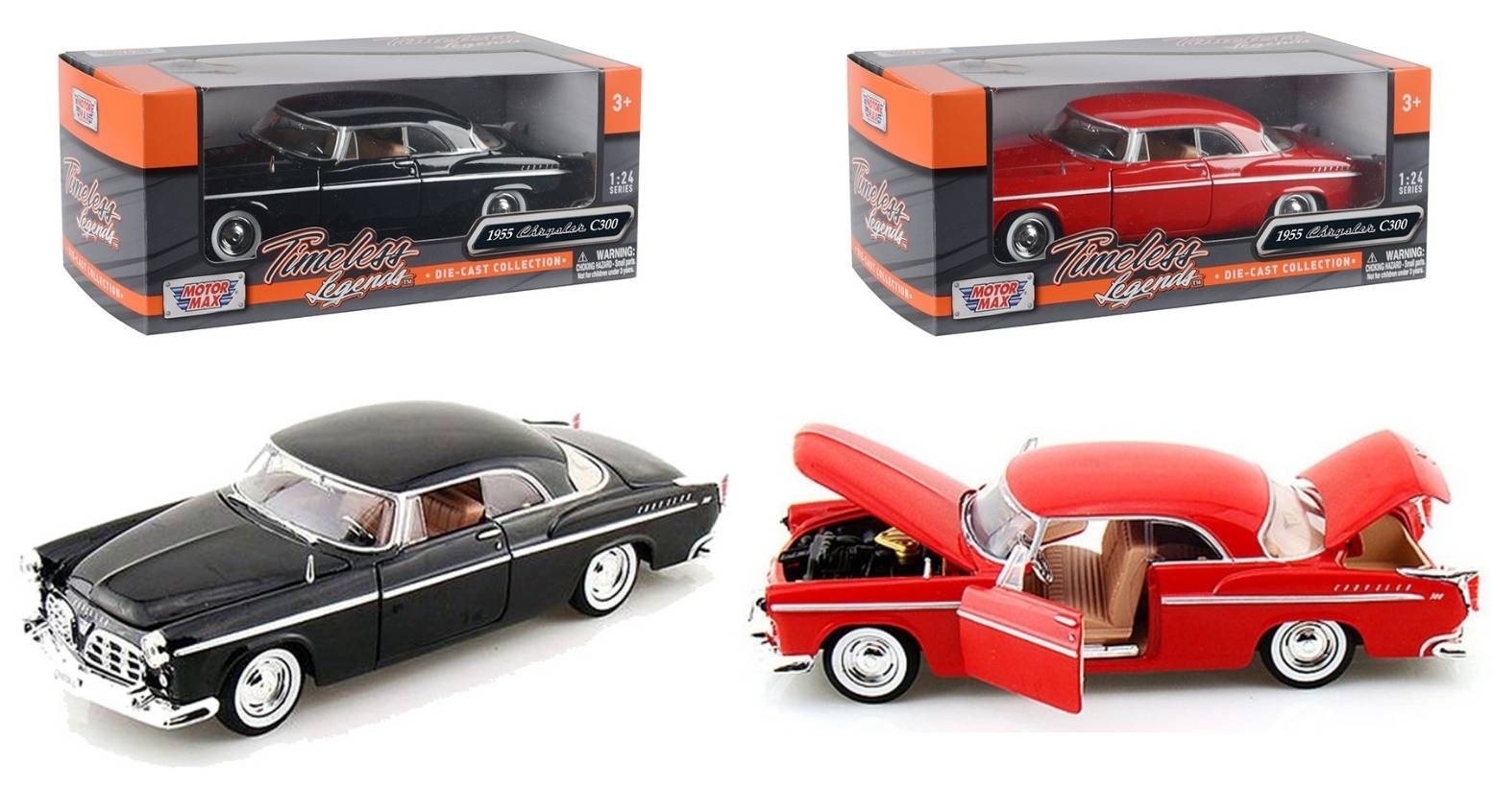 1955 Chrysler c300 Scale 1:24 โมเดลรถเหล็ก (ปลีก-ส่ง)