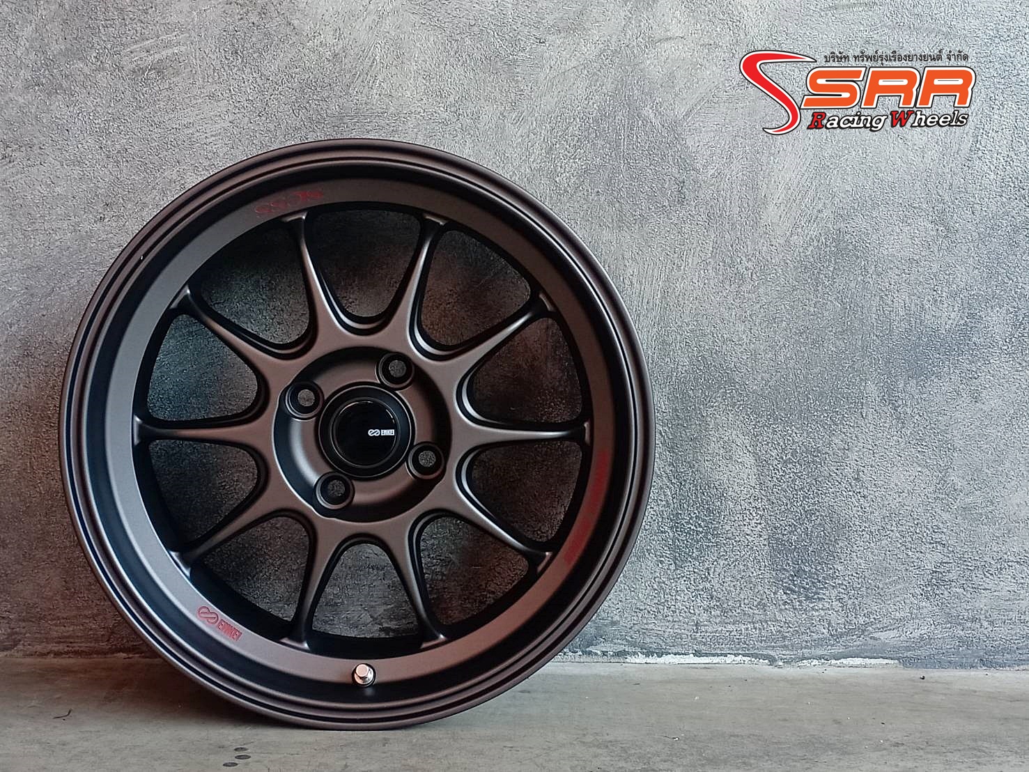ENKEI TUNING SC55 ขอบ15 ET28 4x100 สีเทาตัวหนังสือแดง