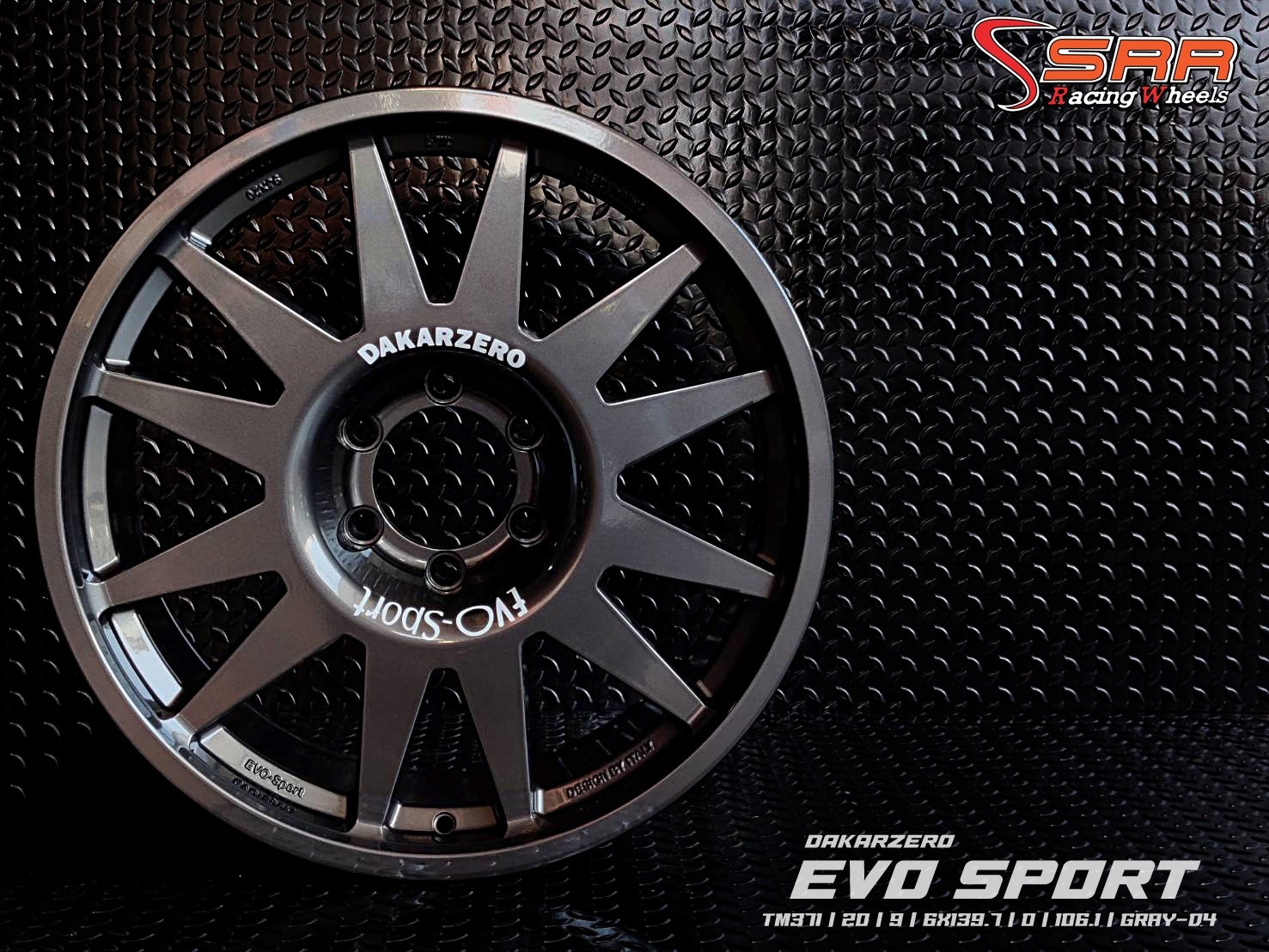 EVO SPORT ล้อไทย ขอบ20 นิ้ว 6H139.7 ET0 GRAY-D4 มีจำหน่ายที่SRR