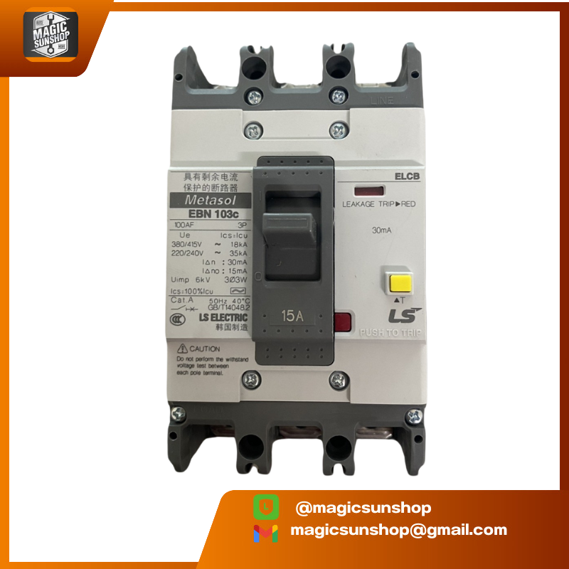 923181 LS Circuit Breaker EBN103C 3P 15A 30mA