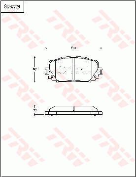 ผ้าเบรคหน้า TRW (TOYOTA VIOS 1.5 รุ่น S '07-'12 )