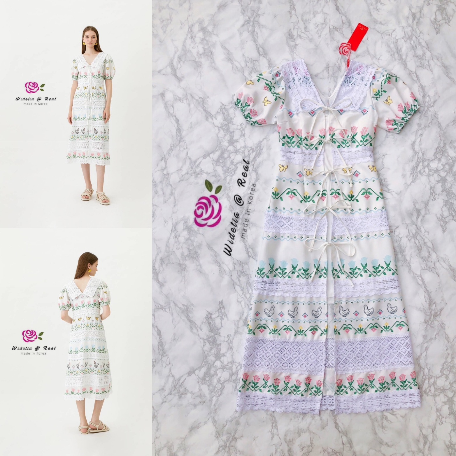 Disaya Maxi Dress แม็กซี่เดรสลูกไม้ตัวยาวแขนพอง