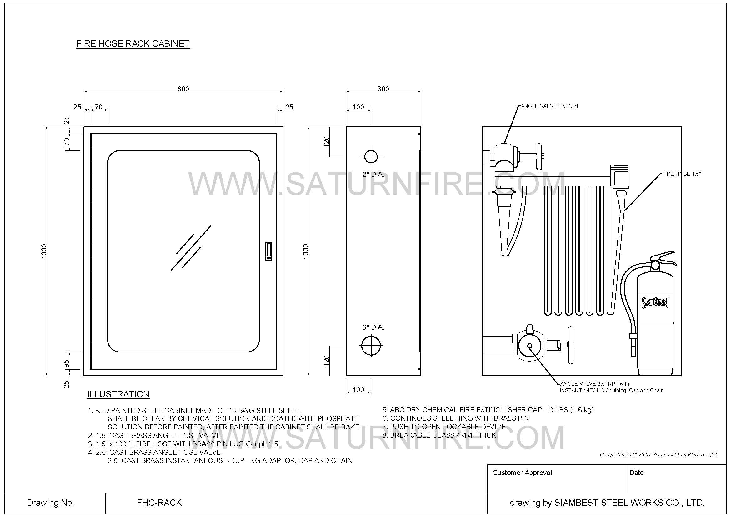 Hose Rack Cabinet ตู้สายดับเพลิงแบบพับ