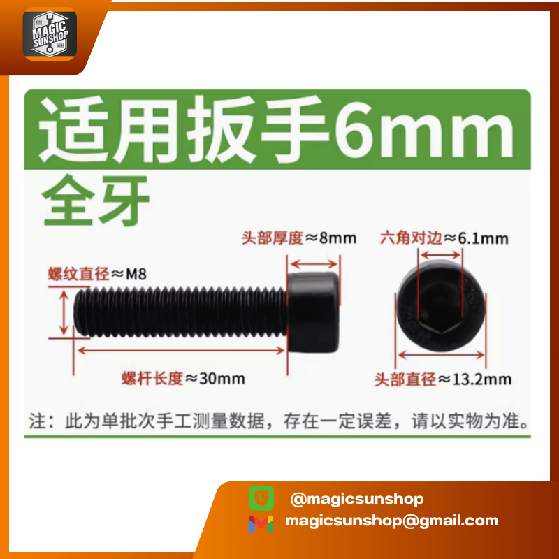 924898 Hexagon Socket Screws M8*30mm GR8.8
