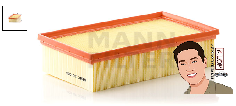 C30005 ไส้กรองอากาศ AUDI A3 1.8TFSI '12-', VW, GOLF VII (5G1) '12-' (1.6,2.0) TDI (MANN-FILTER***งานพรีเมี่ยมแท้นำเข้ายุโรป)