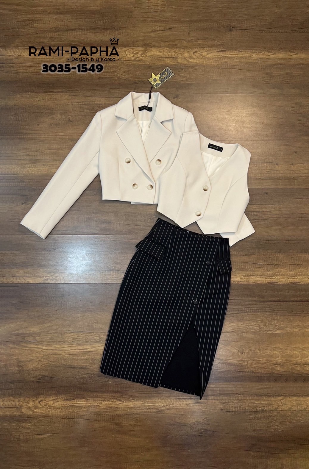 3035-1549 สูท+เสื้อกั๊ก+กระโปรง