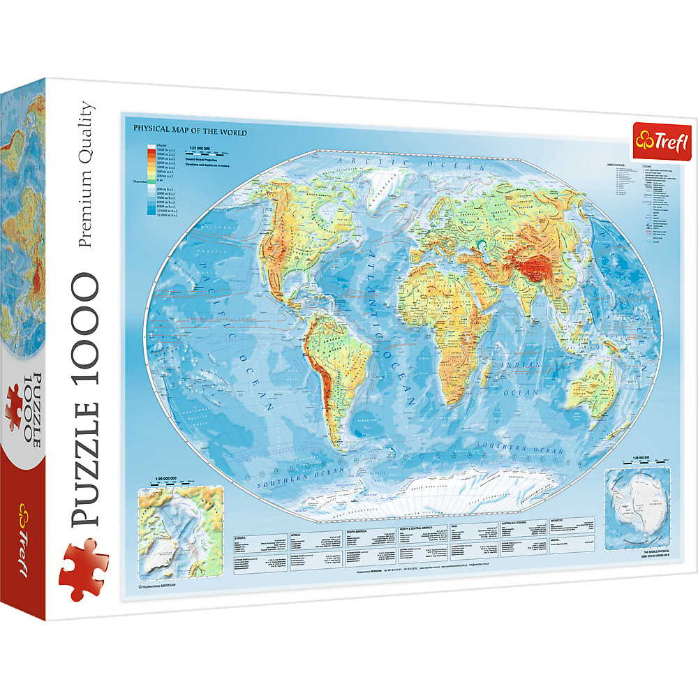 Trefl - Physical Map of the World 1000 pcs.