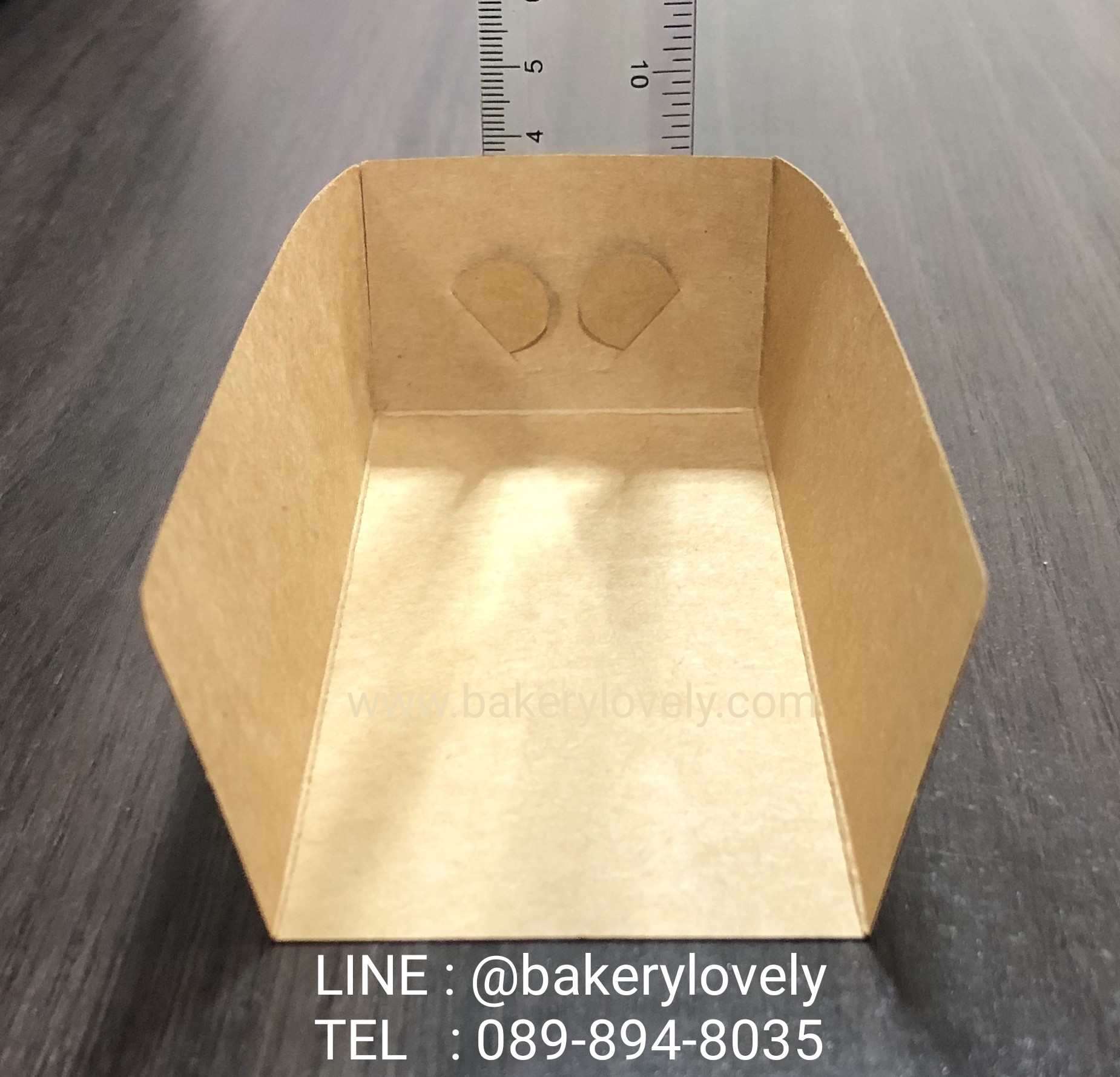 ถาดกระดาษ สีน้ำตาล 6x13x4 เปิดข้าง ( ไม่เคลือบ )