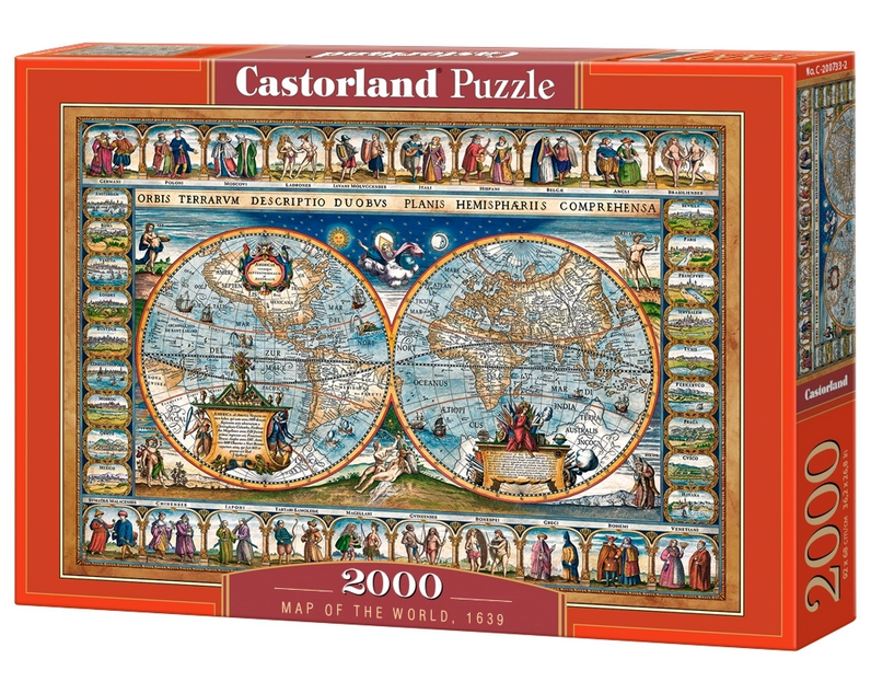 Castorland - Map of The World, 1639 2000 pcs.
