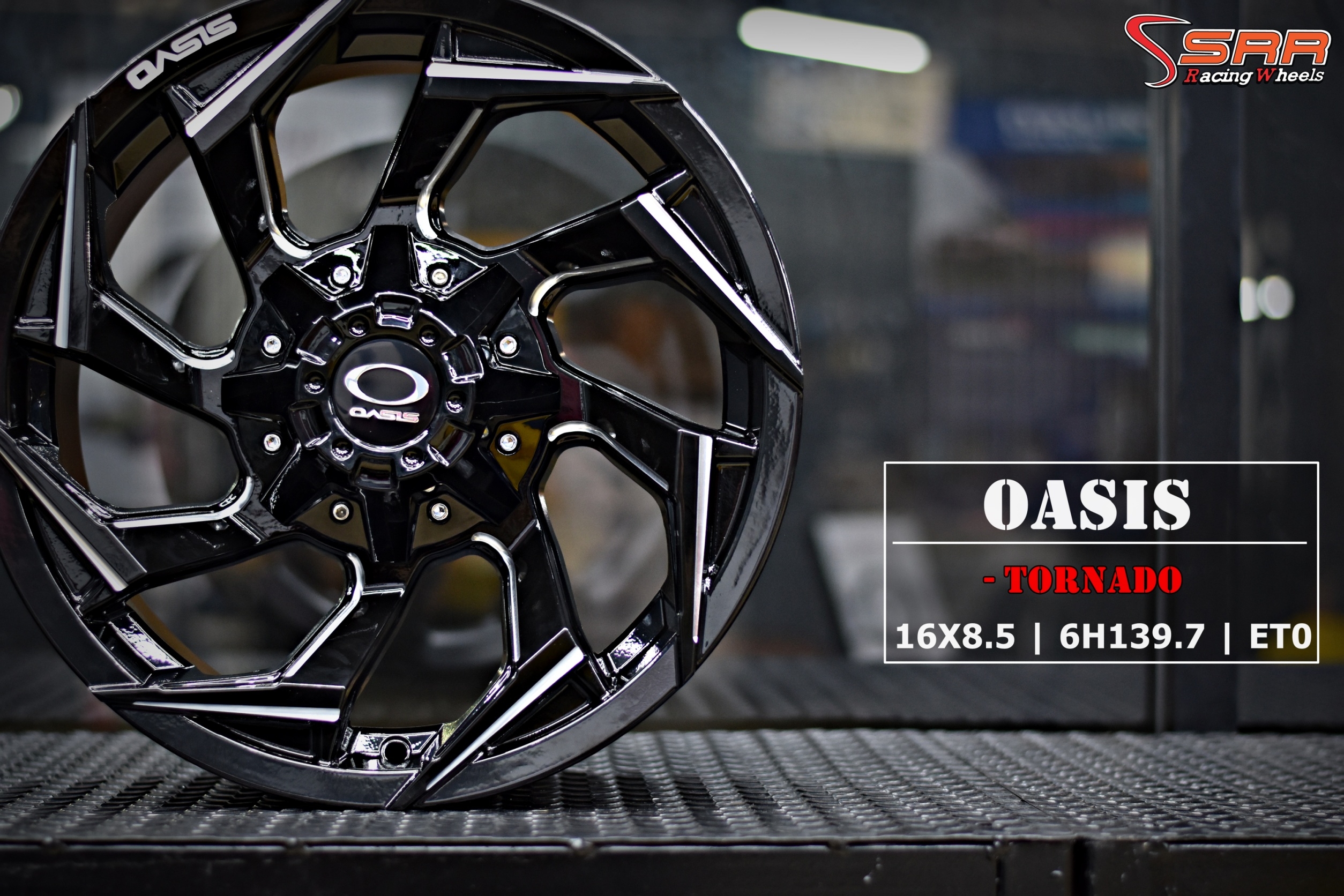 OASIS TORNADO ขอบ16 6H139.7 ET0 GLOSS BLACK+MILLING ราคาพิเศษ