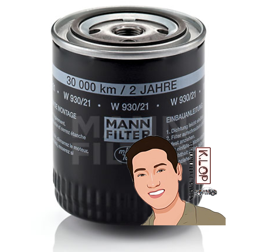 W930/21 กรองน้ำมันเครื่อง AUDI A4 (2.4), A6, A8, PASSAT (2BS) : MANN-FILTER แท้นำเข้ายุโรป