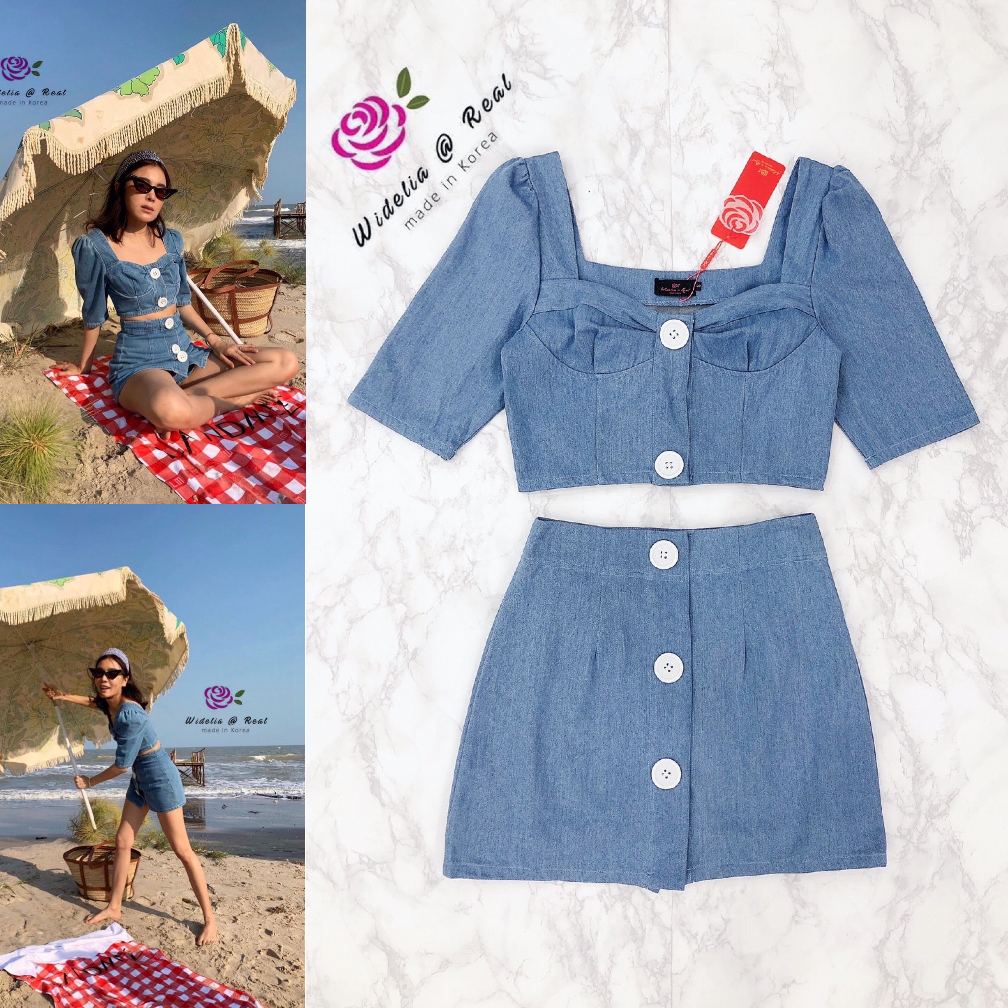 Landmee Set Top&Skirt เซ็ทเสื้อกับกระโปรงด้านในเป็นกางเกงนะคะ
