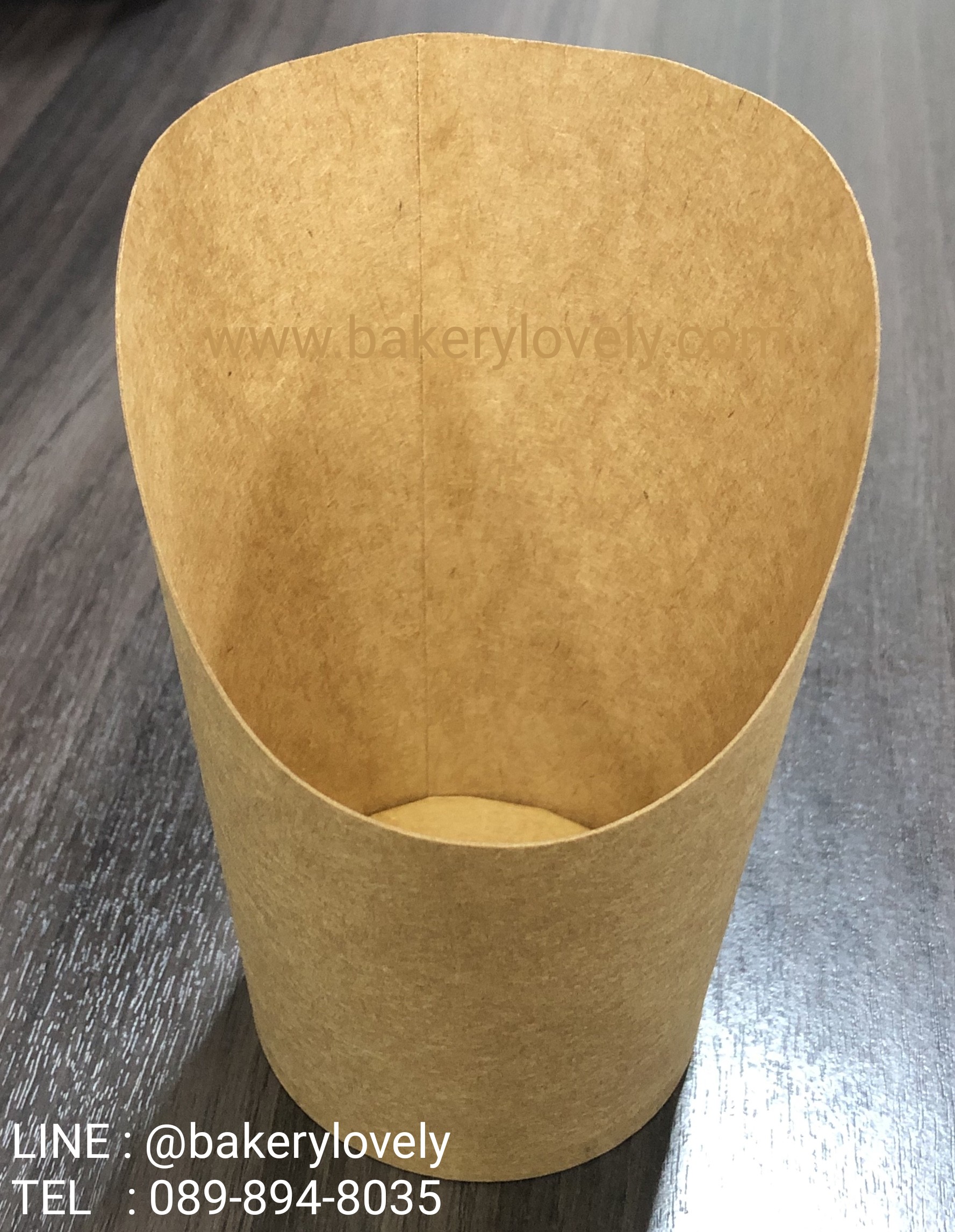 โคนกระดาษใส่เฟรนซ์ฟรายส์ 7x13 cm สีน้ำตาล 16 ออนซ์