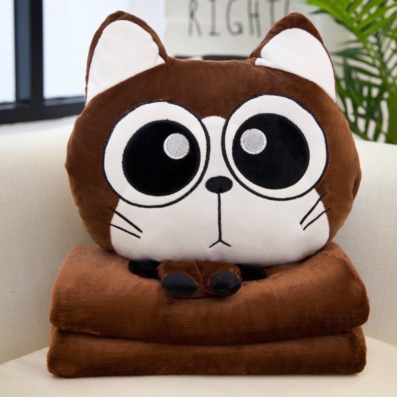 ตุ๊กตาผ้าห่มแมว (คละสี 10 ตัว)