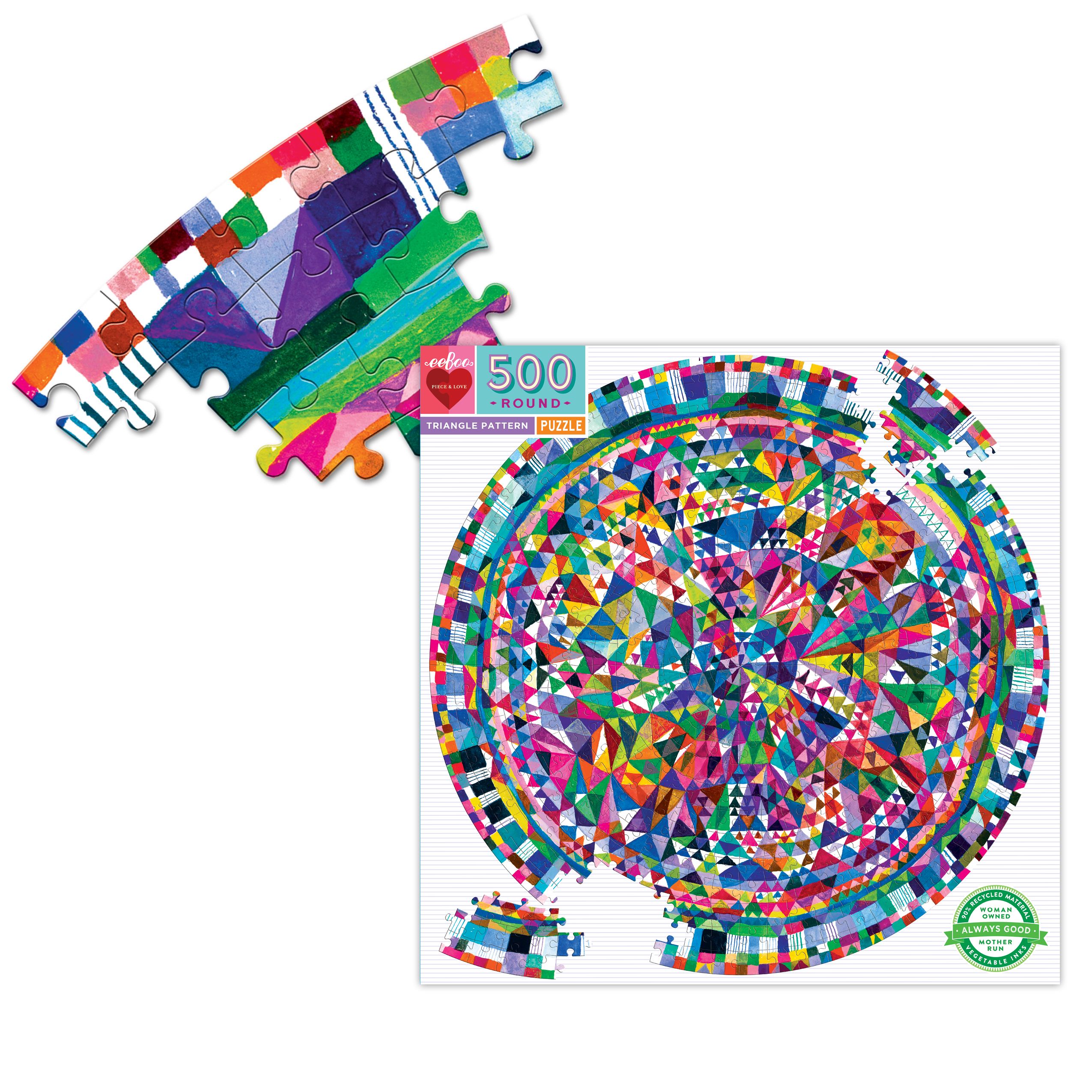 eeBoo - Triangle Pattern ขนาด (Round Puzzle) 500 pcs.