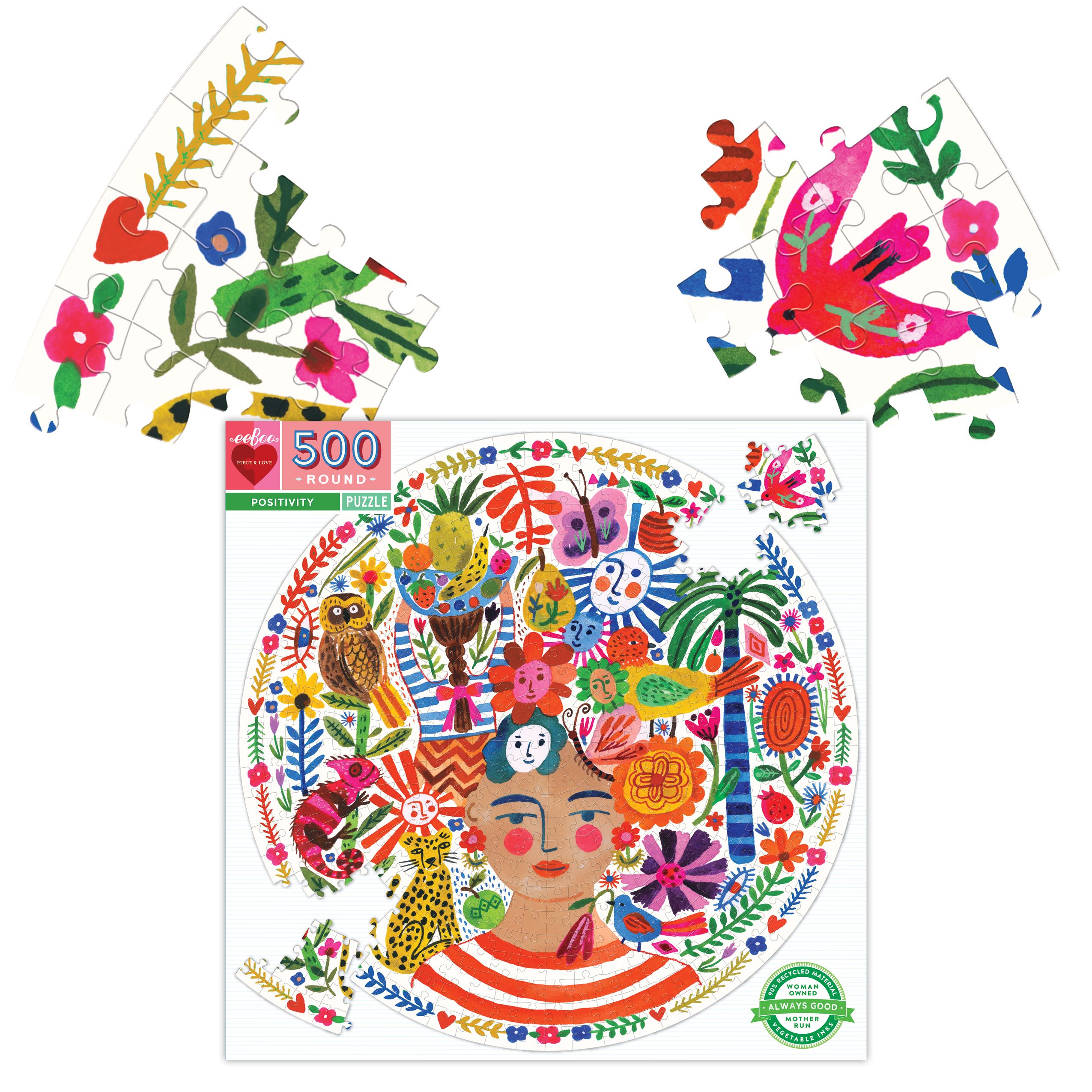 eeBoo - Positivity (Round Puzzle) 500 pcs.