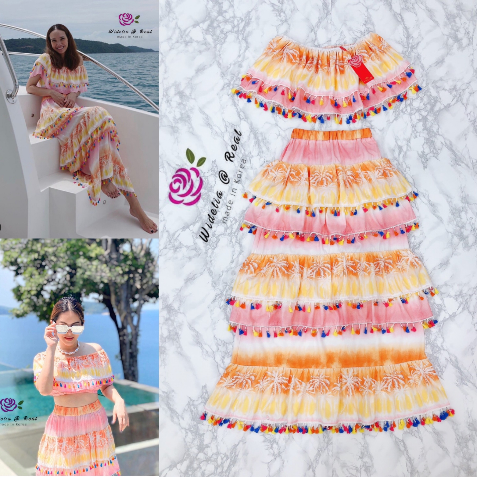Disaya Set Top&Skirt เซ็ทเสื้อปาดไหล่กับกระโปรงยาวแสนสวย