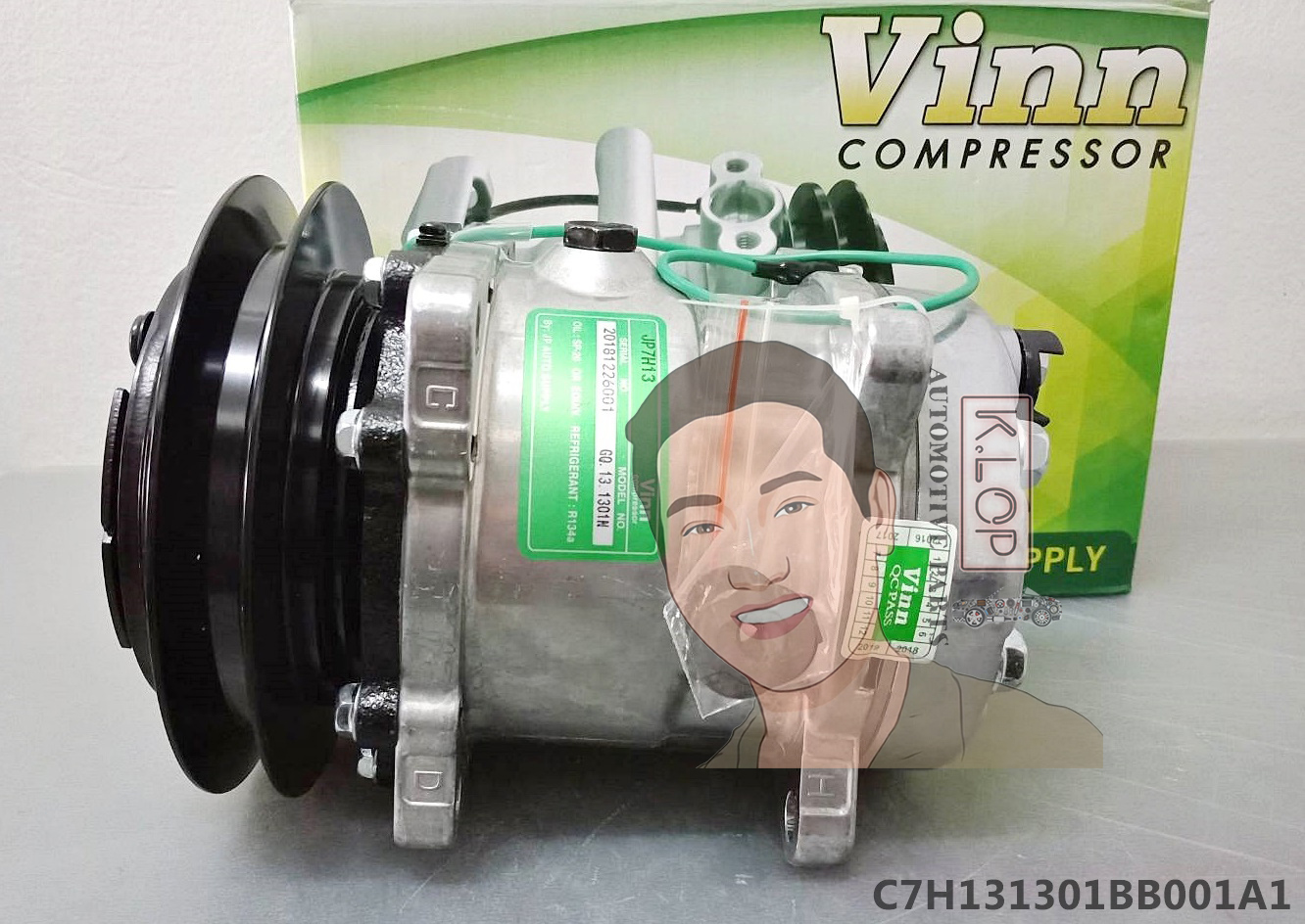 C7H131301BB001A1 คอมแอร์ยี่ห้อ Vinn (SD 7H13 KOBELCO ร่องB 8-ขา 24V. ออกหลัง)