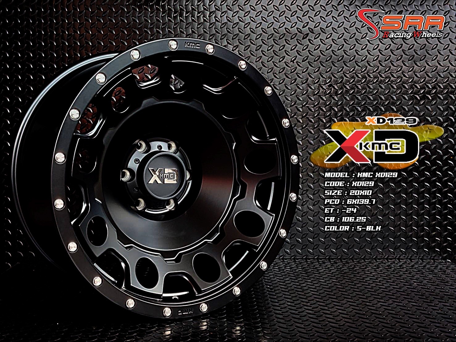 KMC XD129 ขอบ20x10 6H139.7 ET-24 S-BLK ราคาพิเศษ