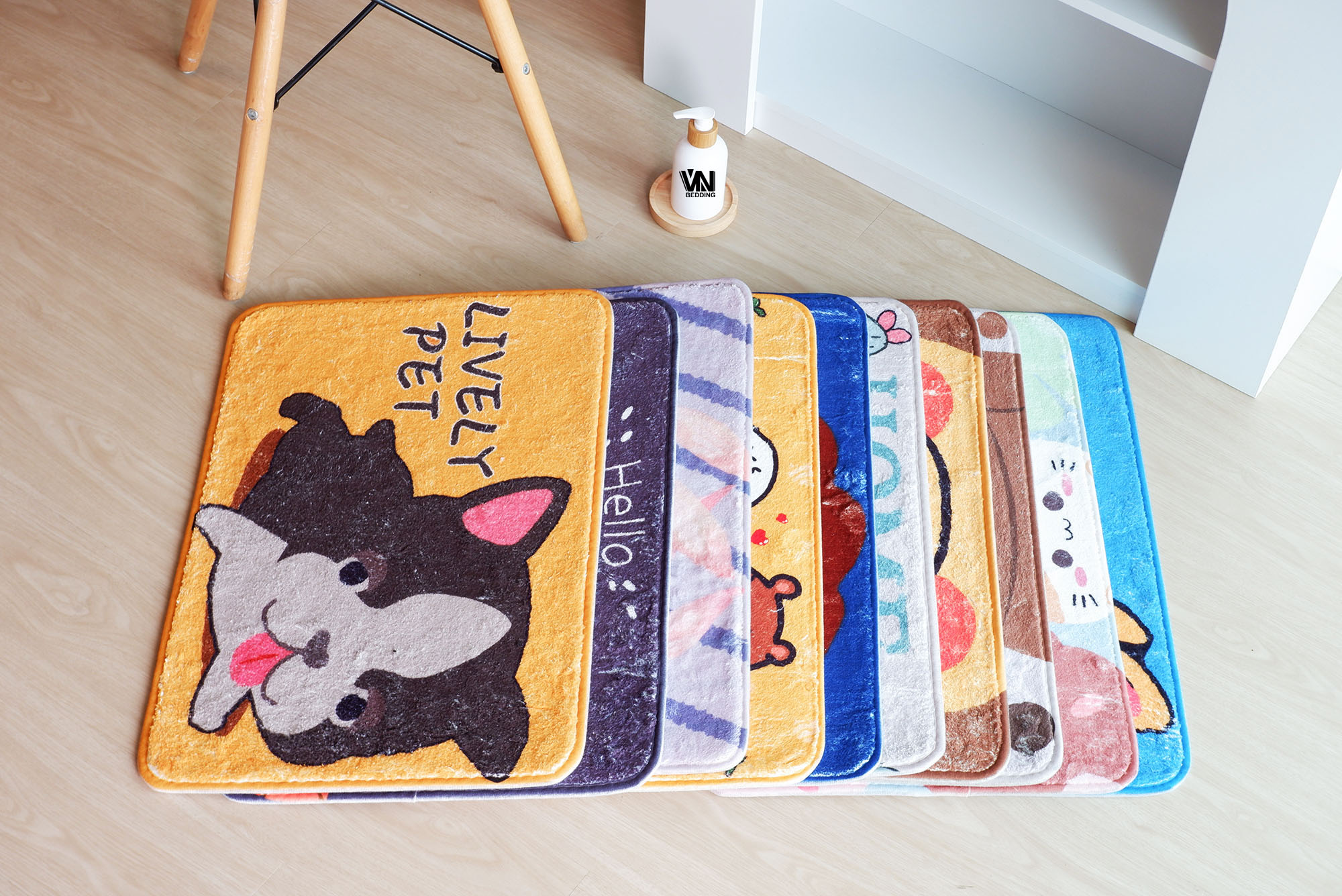 พรมเช็ดเท้านาโนลายการ์ตูน (10ผืน)