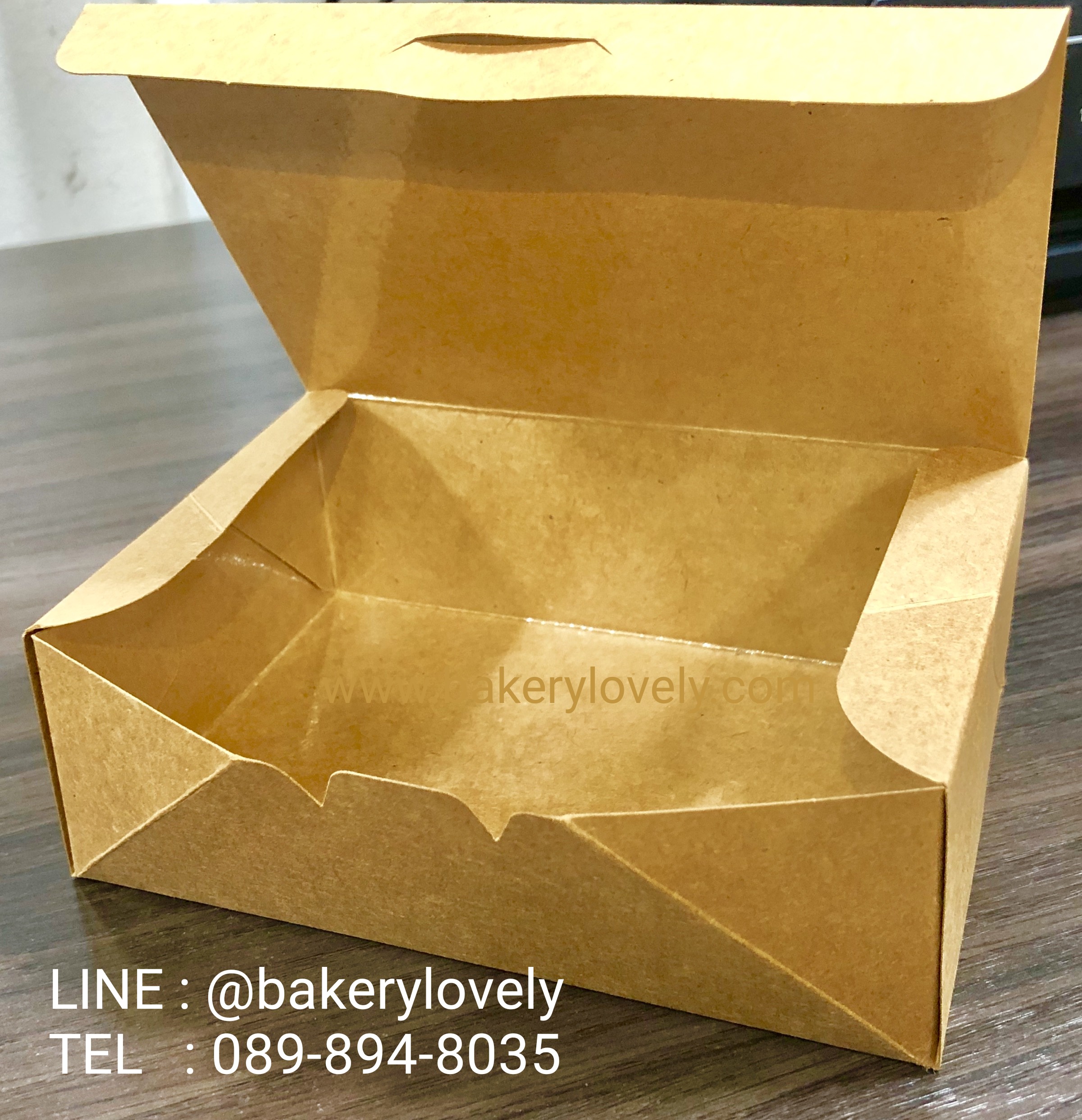 กล่องกระดาษสีน้ำตาล M 11.5x16.5x5.5 cm pop-up ( เคลือบใน )