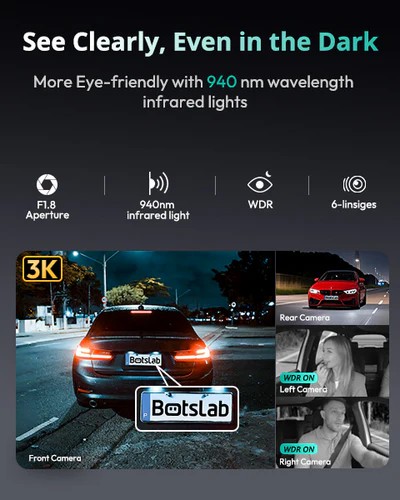 กล้องติดรถยนต์ Botslab G980H Multi-Channel (4กล้อง)