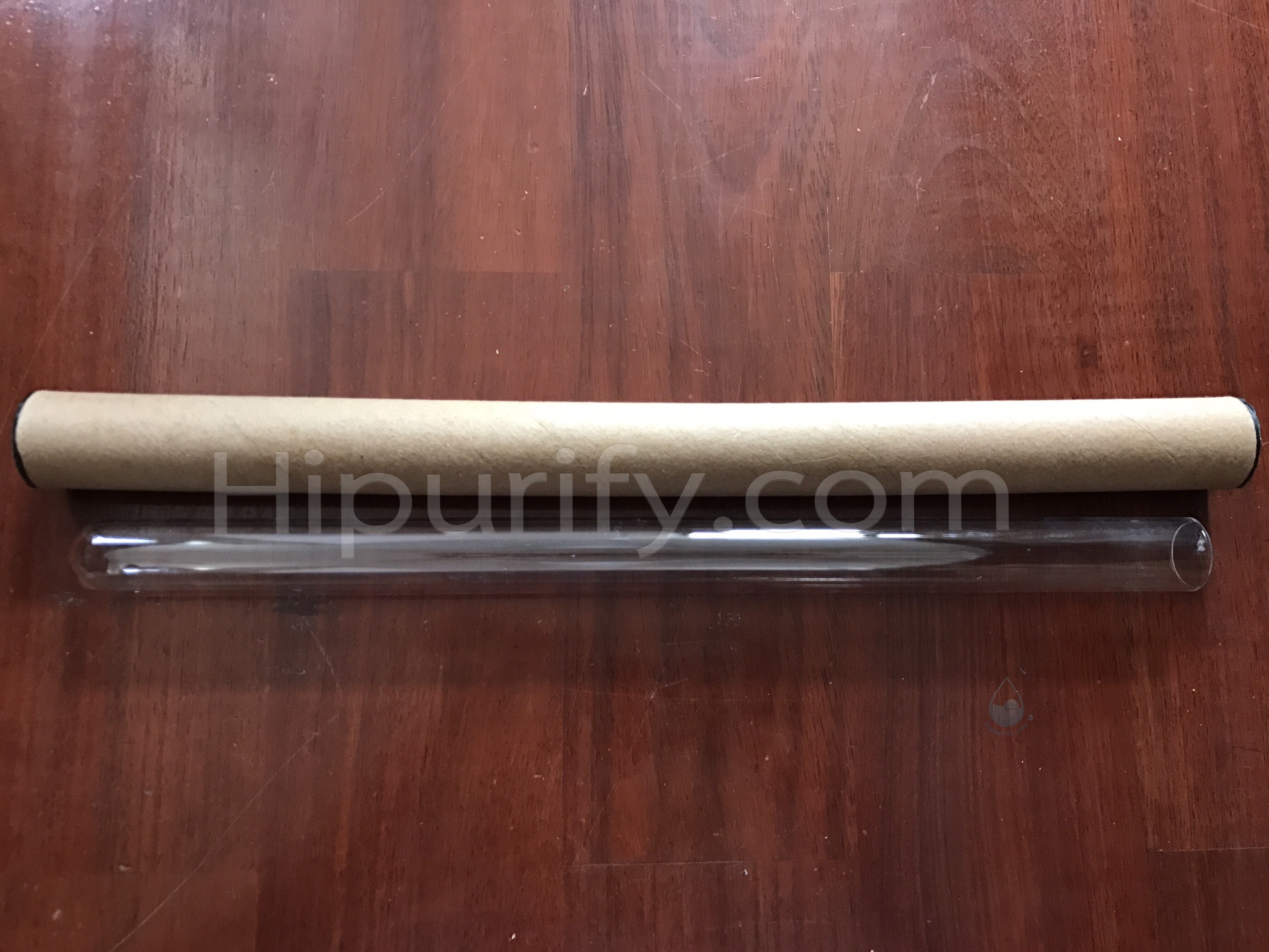 หลอดแก้วควอทซ์ ใส่หลอดยูวี 16 วัตต์ ยาว 35.5 ซม. ปลายปาก(ID 2 ซม.,OD 2.2 ซม.)