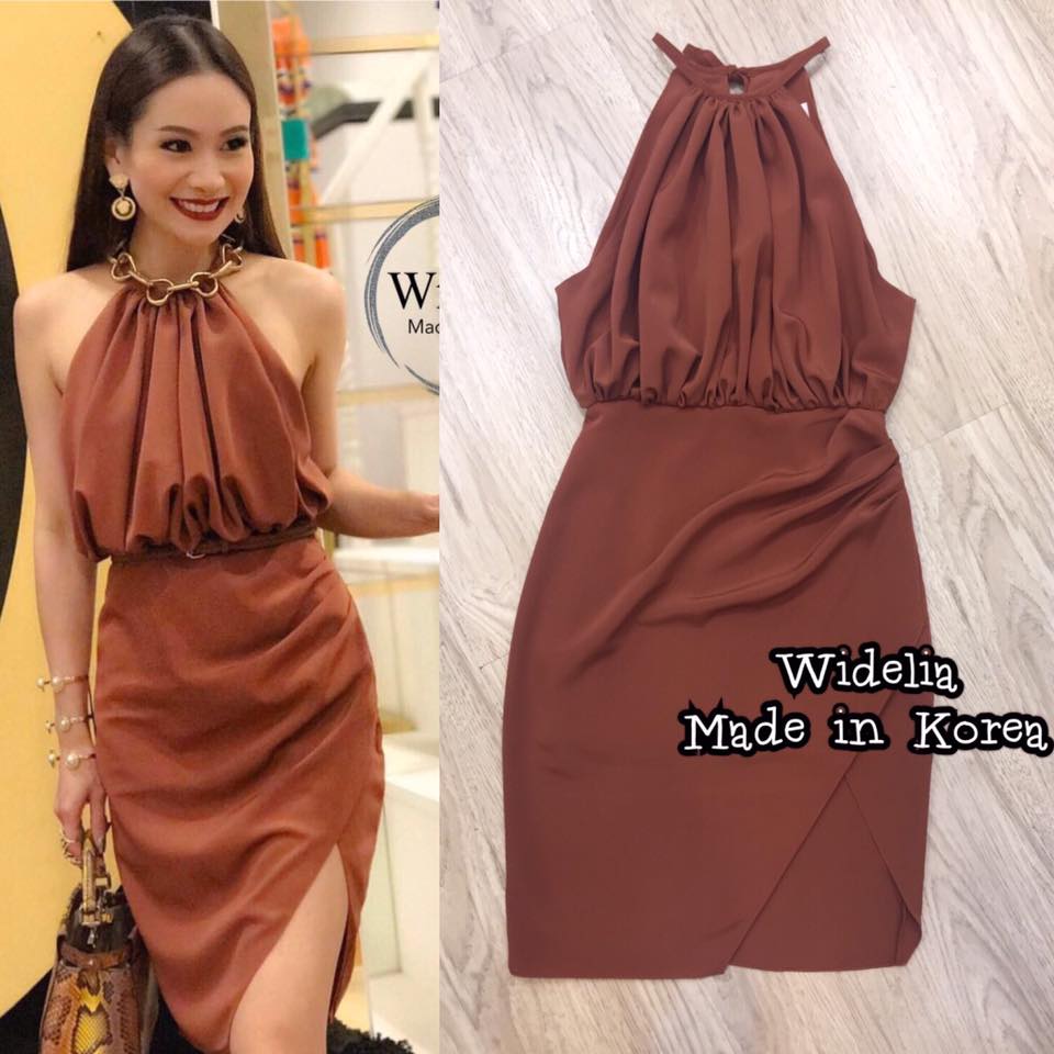 *พร้อมส่ง*CB Dress แขนกุด จับจีบย่นช่วงคอและเอวทำให้ตัวเสื้อดูสวย