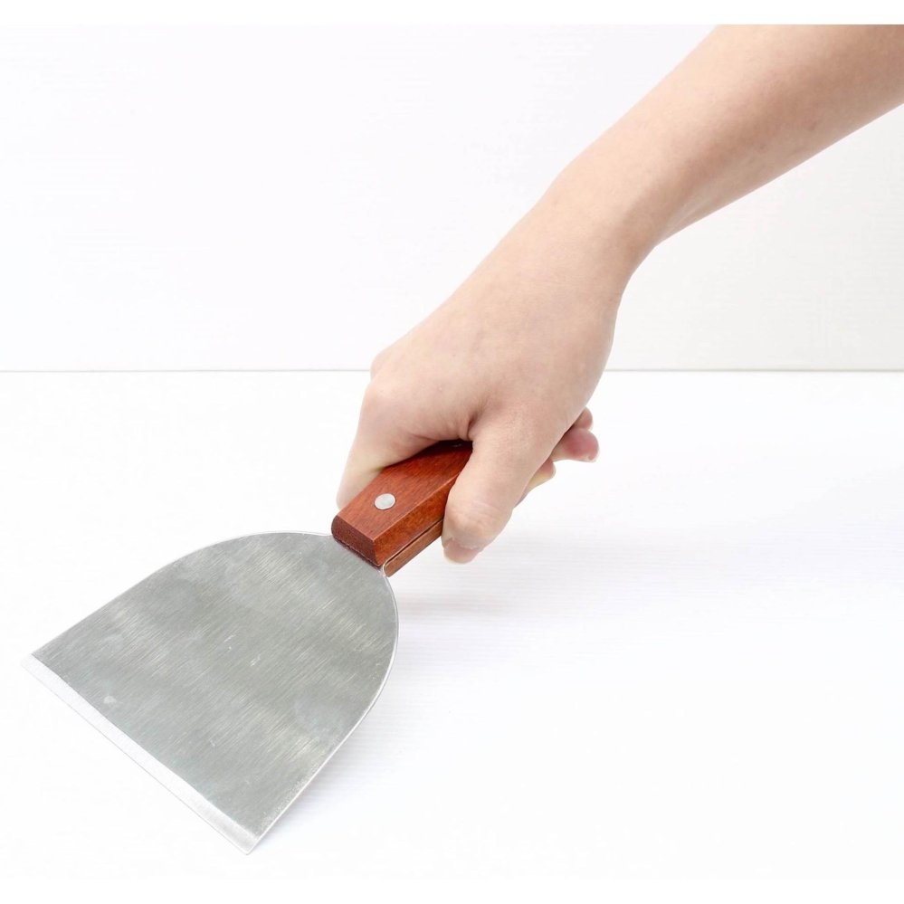 ที่แซะขนม คุกกี้ ใบมีดสแตนเลสสตีล หน้ากว้าง 4.5 นิ้วด้ามไม้