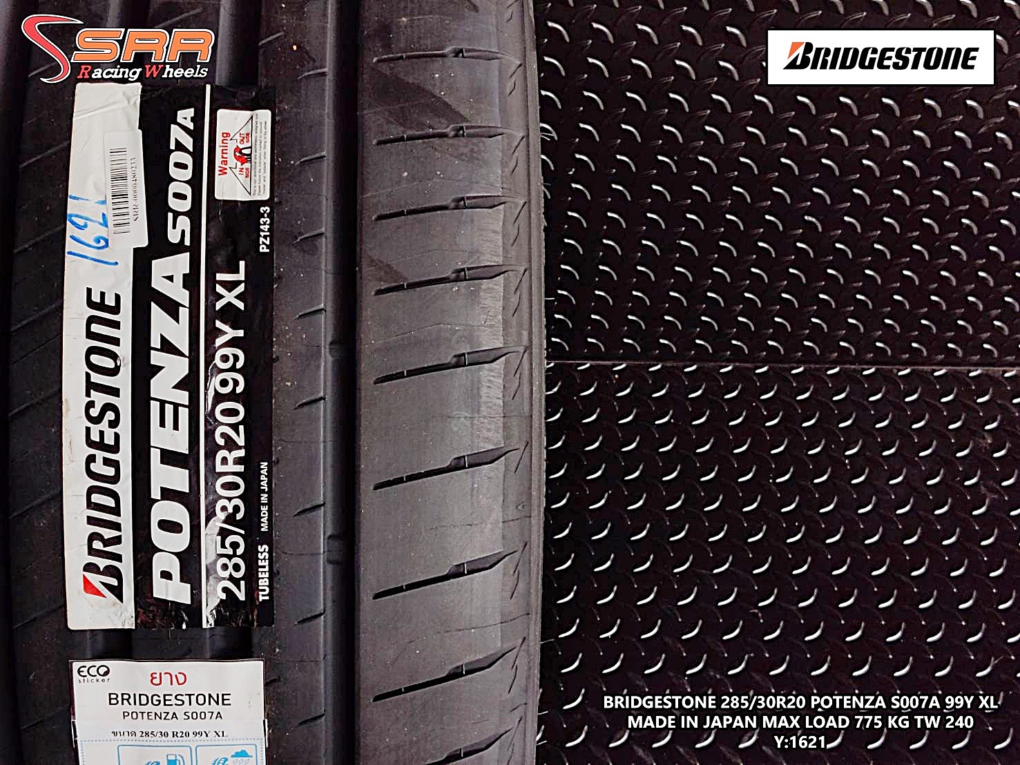 BRIDGESTONE POTENZA S007A 285/30R20 ยางใหม่ปี2021 ราคาพิเศษ