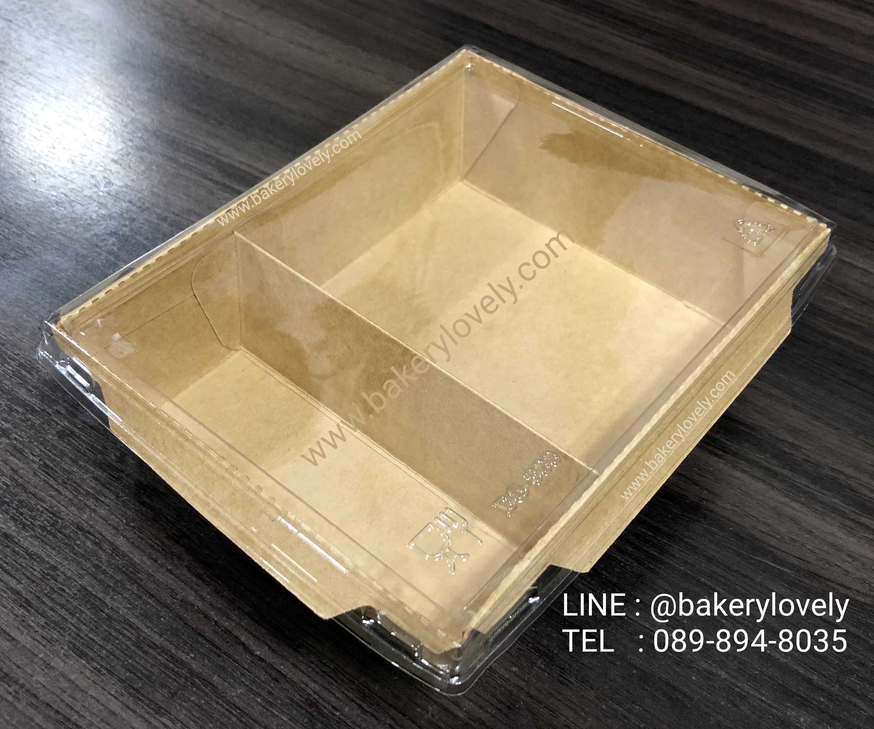 กล่องกระดาษ 2 ช่อง ฝาใส 900 ml