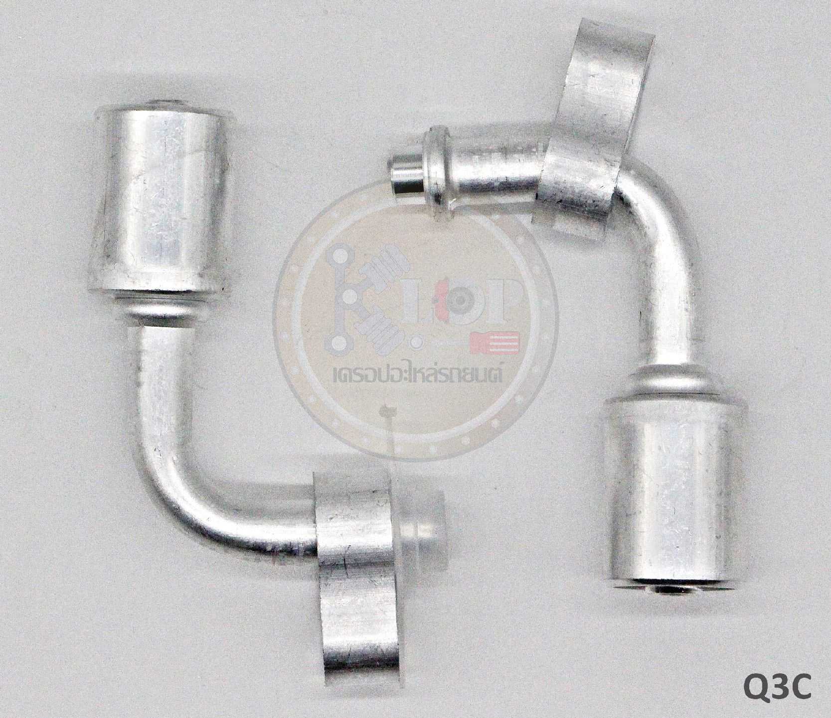 Q3C พิตติ้ง 1/2นิ้ว - 90องศา แปะหมุน R12 (ปลอกอลูมิเนียม) (Vinn)