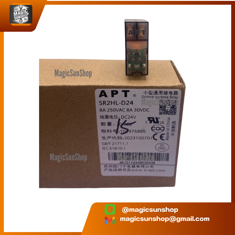 903318 APT รีเลย์ 8 ขา SR2HL-D24 8A DC24V 250VAC
