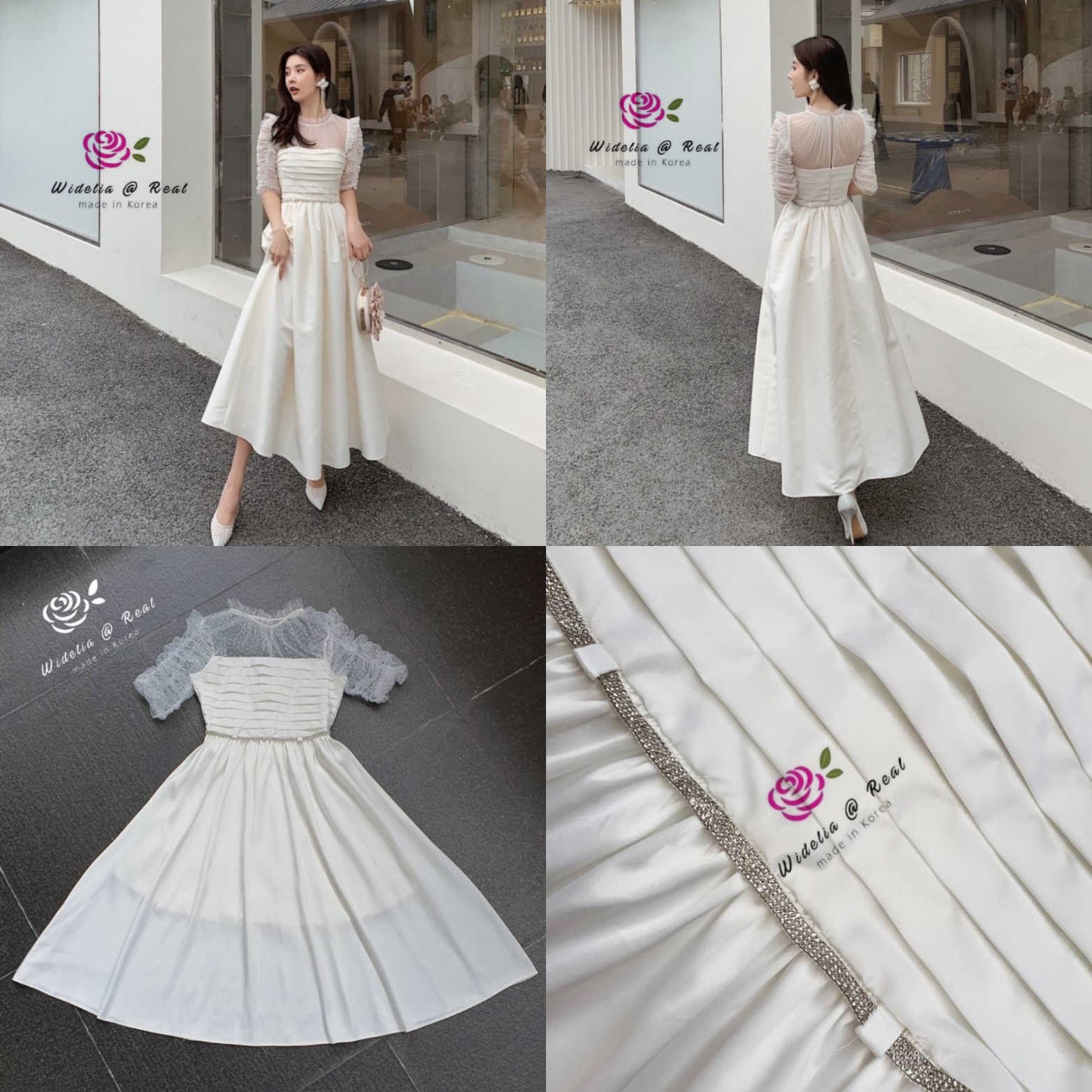 SPT Dress เดรสแขนสั้นผ้ามุ้งลายจุดแสนสวย