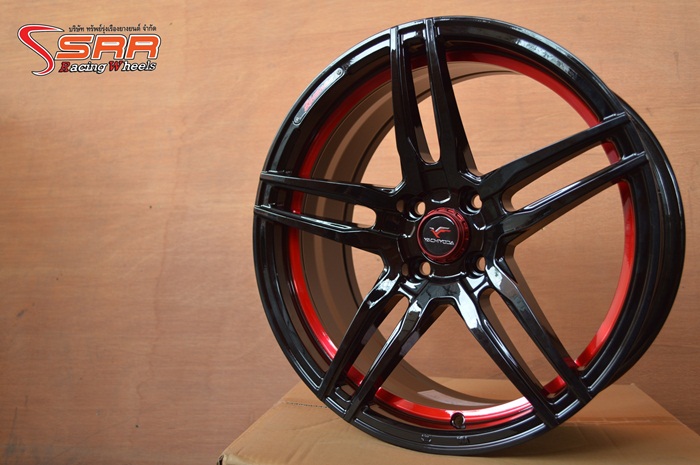 YACHIYODA SX-4 ขอบ17 4H100 สีดำตัดขอบแดง