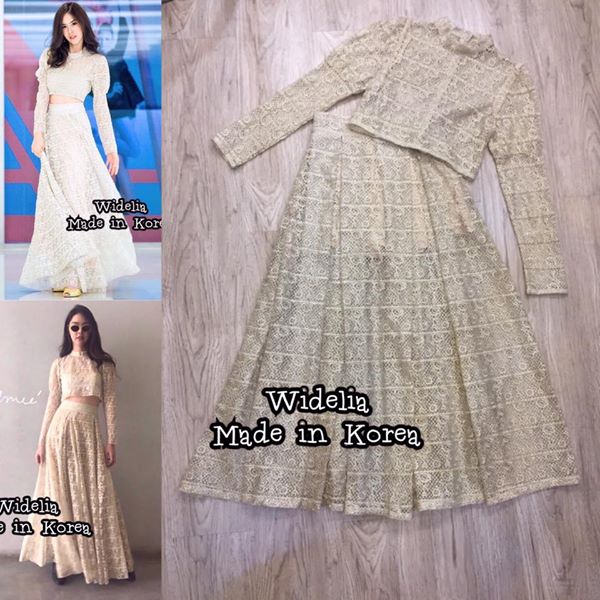 *พร้อมส่ง*Landmee Set :: เสื้อตัวสั้นแขนยาวกับกระโปรงเอวสูงตัวยาว