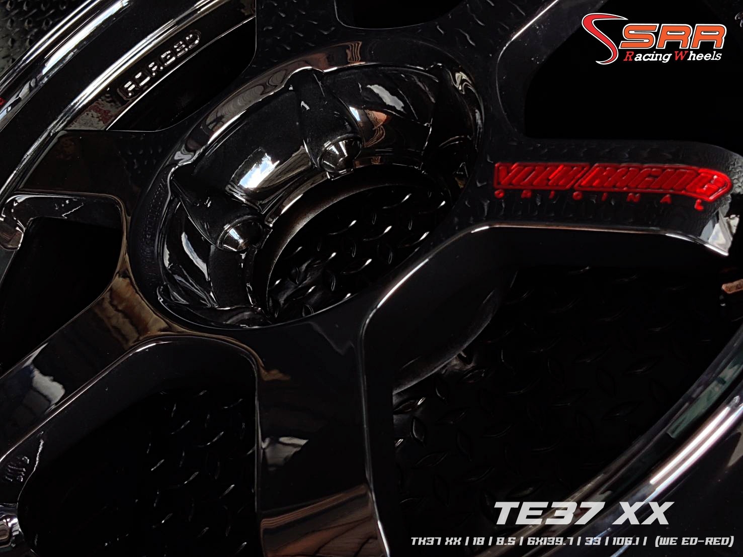TE37 XX ล้อไทย ขอบ18 6H139.7 ET33 BLACK (WE ED-RED) ราคาพิเศษ